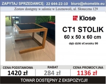 Klose - CT1 stolik kawowy, dąb dziki ef. wosku 96